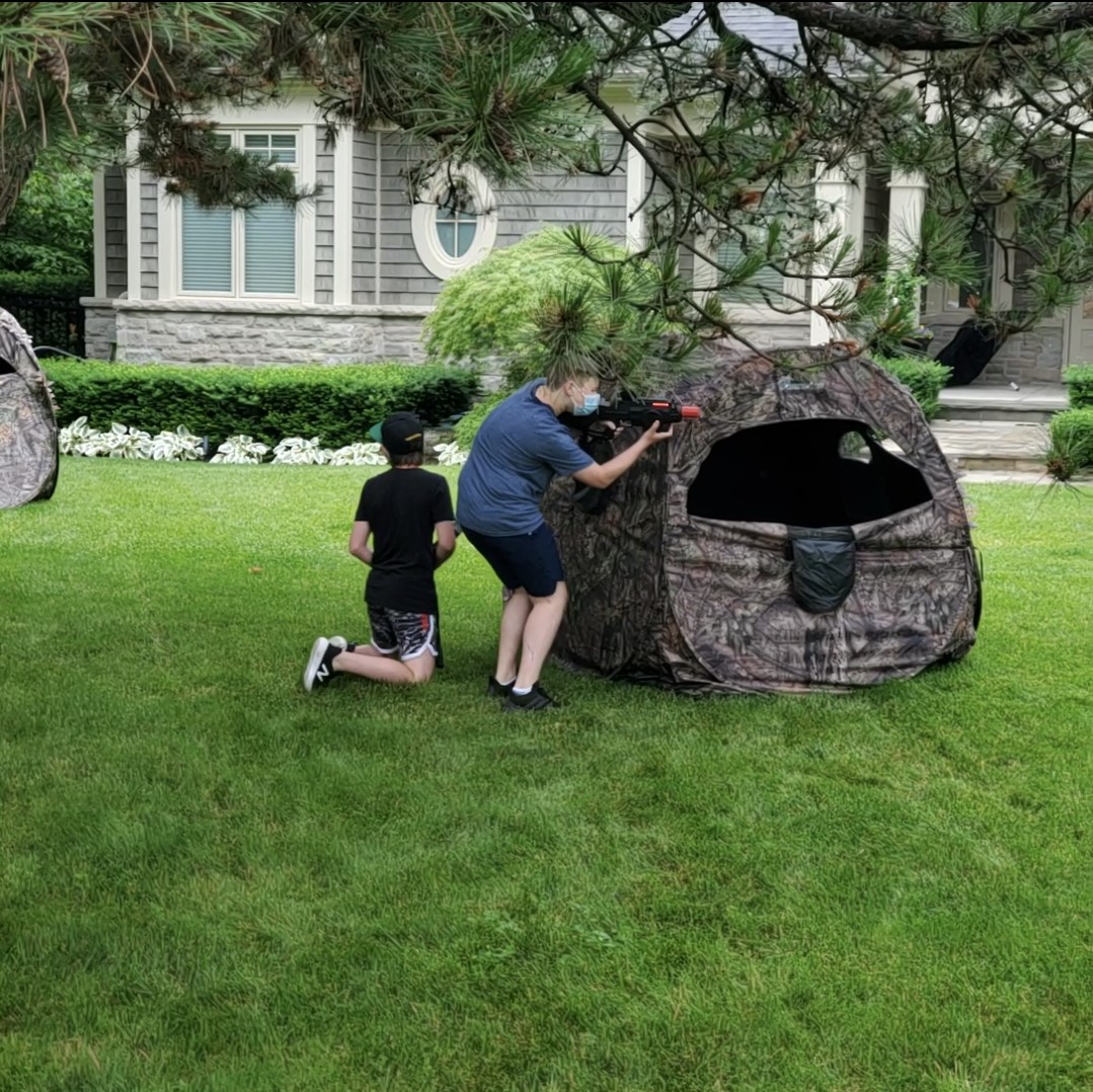 Kids Playing Outdoor Laser Tag